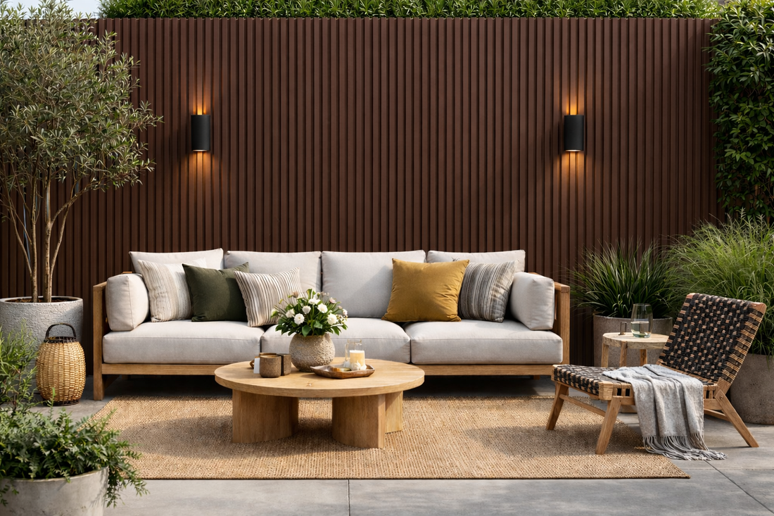OUTDOOR WALL PANEL 84C - LIGHT BROWN | Home Hub Direct