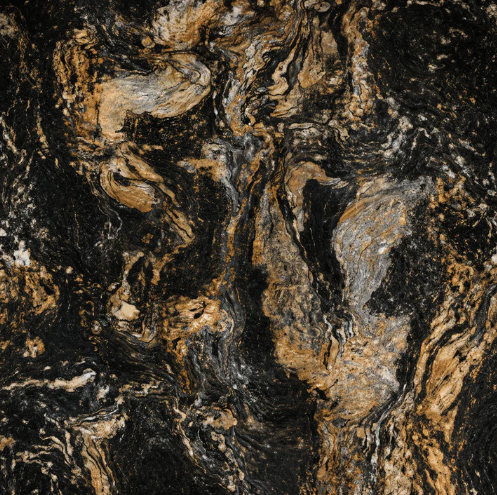 Wall Panel - Gold and Black Marble - Wall Board - 240cm