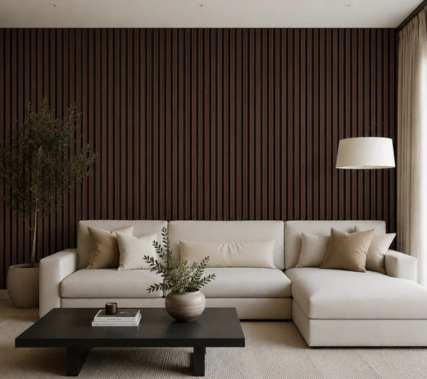 Acoustic Wall Panel 240x60cm - Smoked Oak
