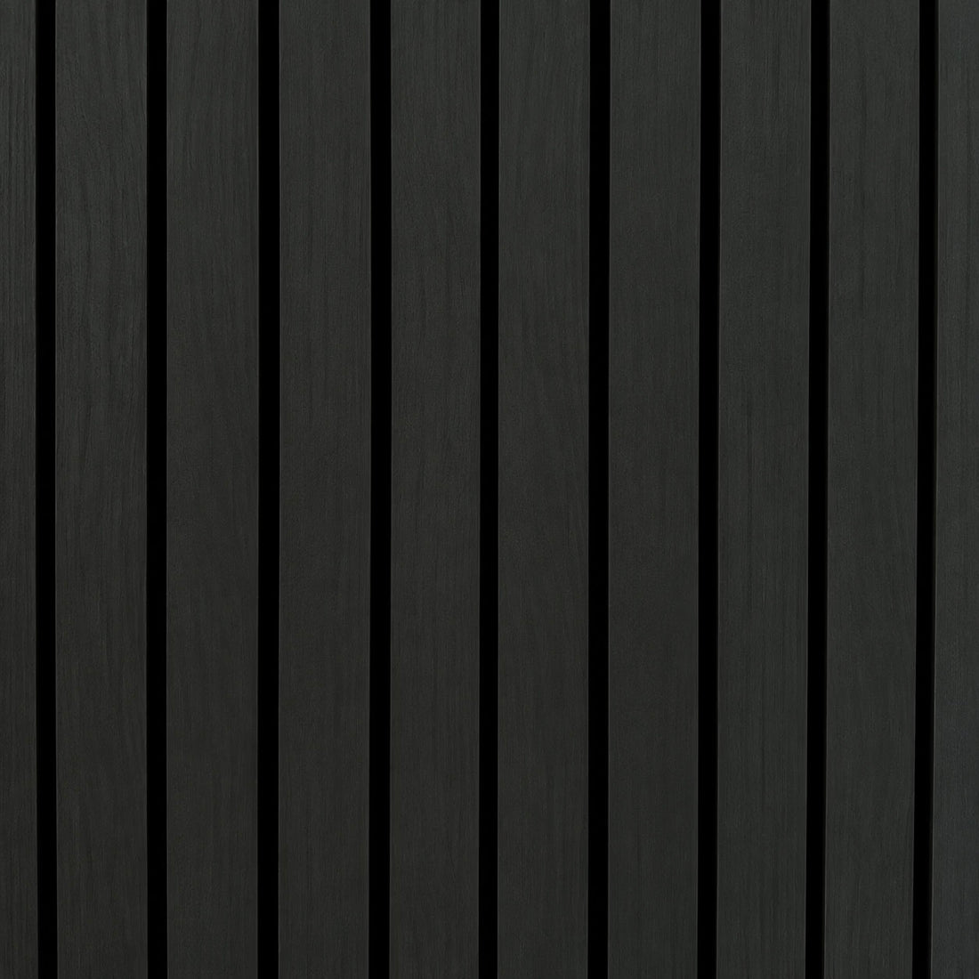 Black wide slat acoustic wall panel 240x60cm with 5cm slats on black felt