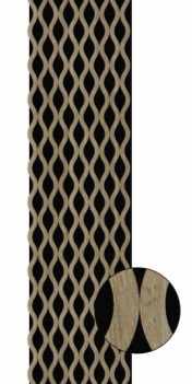 Wall Panel - Dark Oak Waves - Acoustic - 240cm