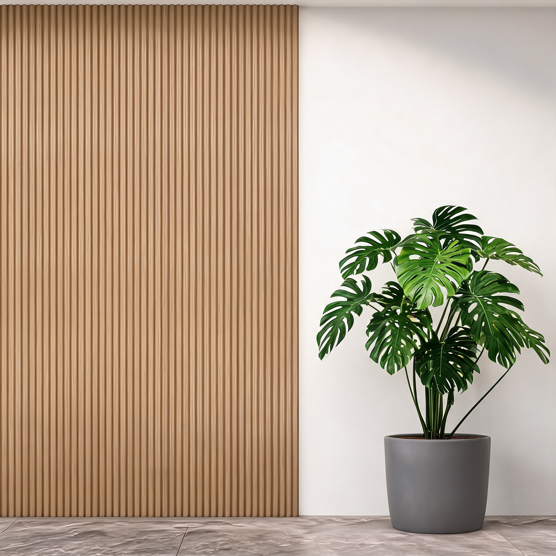 Fluted Wall Panel 240cm - Oak - Seamless