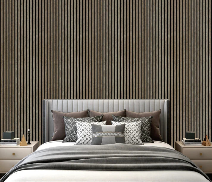 Acoustic Wall Panel 240x60cm - Dark Oak 01D