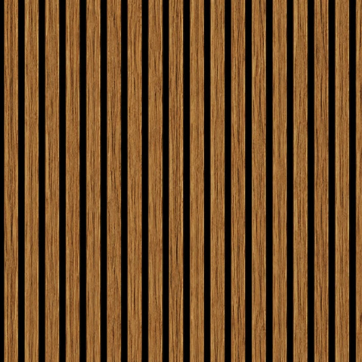 Acoustic Wall Panel 240x60cm - Teak Oak  01P | Home Hub Direct