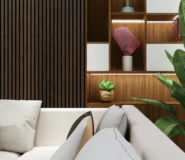 Acoustic Wall Panel 280x60cm - Wallnut