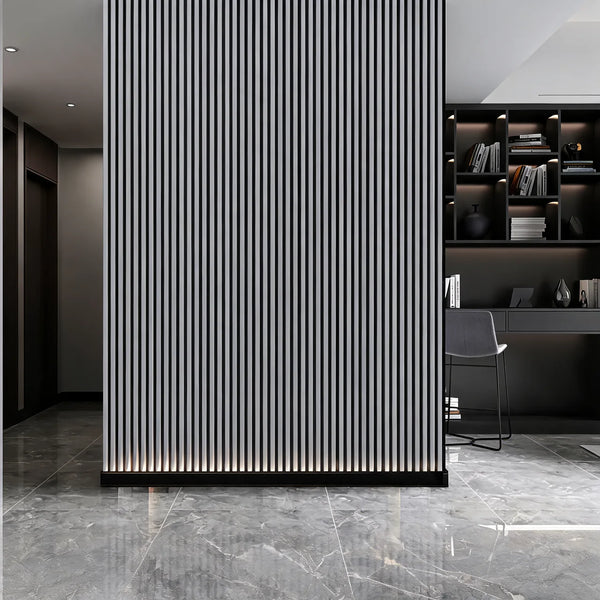 Acoustic Wall Panel 240x60cm - Metallic Light Grey 01WH | Home Hub Direct