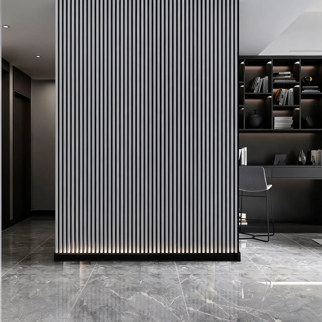 Acoustic Wall Panel 240x60cm - Metallic Light Grey 01WH | Home Hub Direct