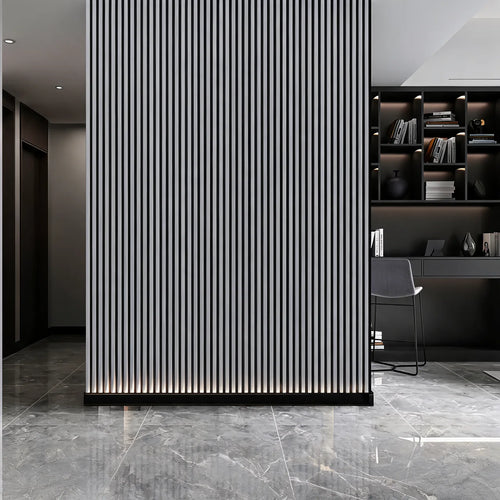 Acoustic Wall Panel 240x60cm - Metallic Light Grey 01WH | Home Hub Direct