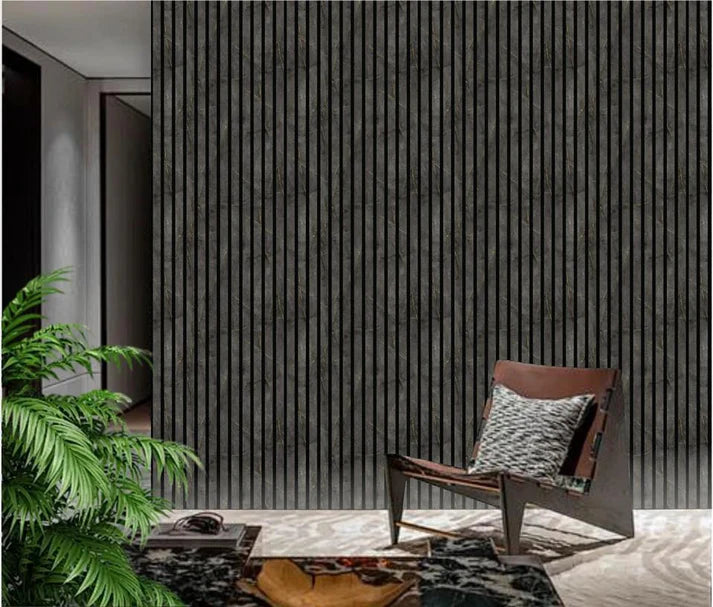 Acoustic Wall Panel 280x60cm - Gold and Black Marble
