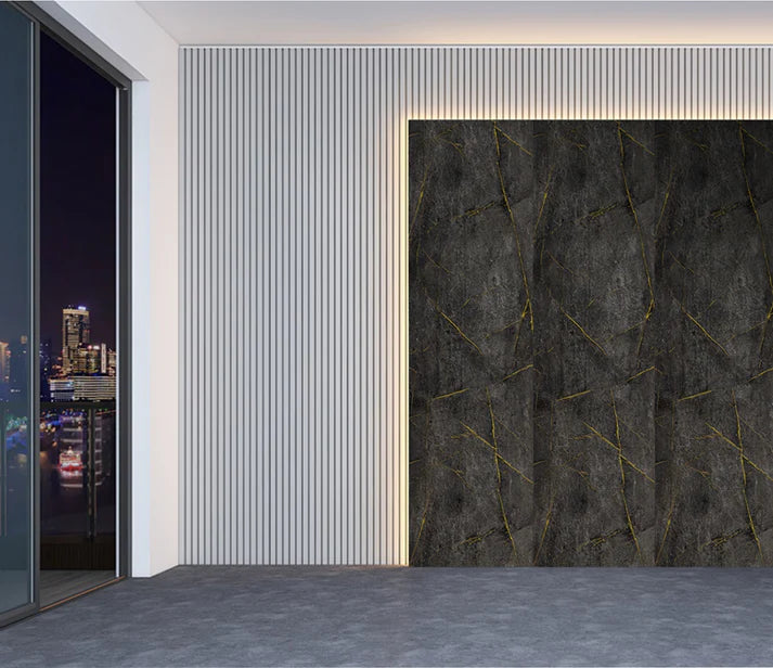 Wall Board 240x60cm - Gold and Black Marble