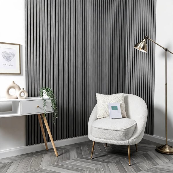Acoustic Wall Panel 240x60cm - Dark Grey 01C | Home Hub Direct