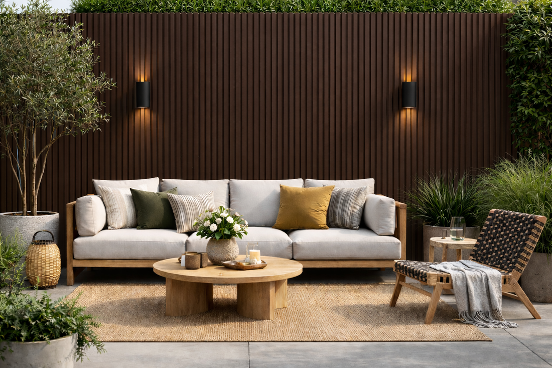 OUTDOOR WALL PANEL 84D - DARK BROWN | Home Hub Direct