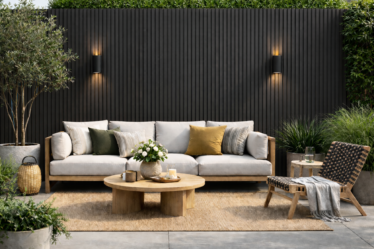 OUTDOOR WALL PANEL 84E - BLACK
