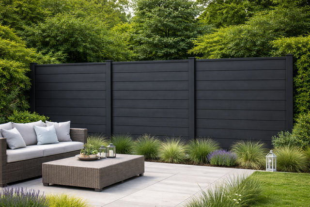 COMPOSITE FENCING 86E - BLACK | Home Hub Direct