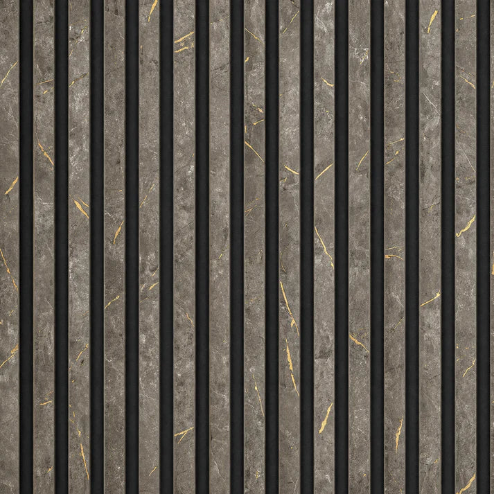 Acoustic Wall Panel 280x60cm - Gold and Black Marble