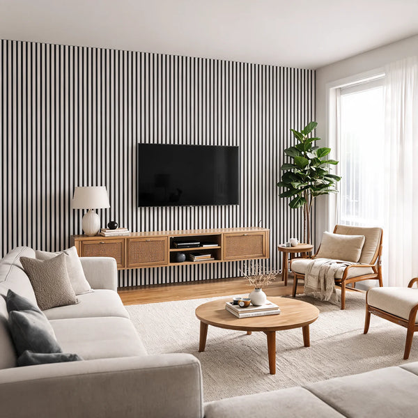Acoustic Wall Panel 240x60cm - White  01WW | Home Hub Direct