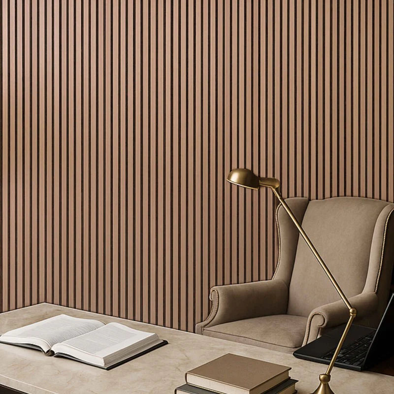 Acoustic Wall Panel 240x60cm - Teak/Dark Oak