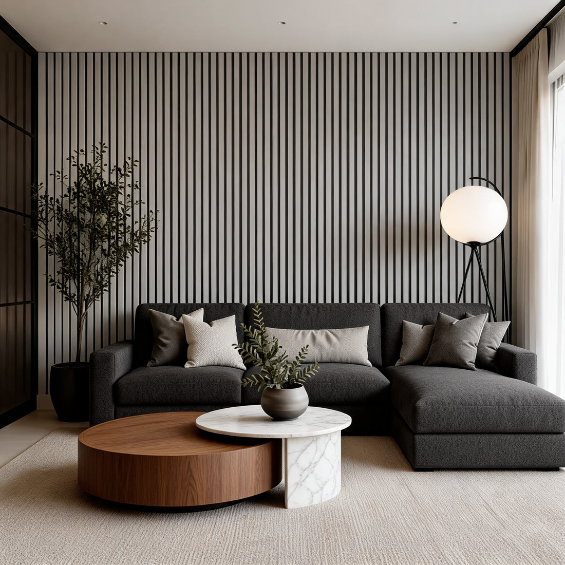 Acoustic Wall Panel 240x60cm - Concrete