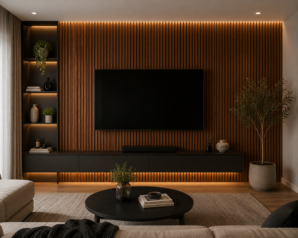 Acoustic Wall Panel 240x60cm - Teak Oak