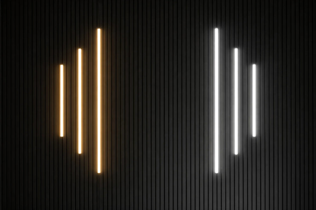 Cool white and warm white LED lighting kit for wall panels, six strips