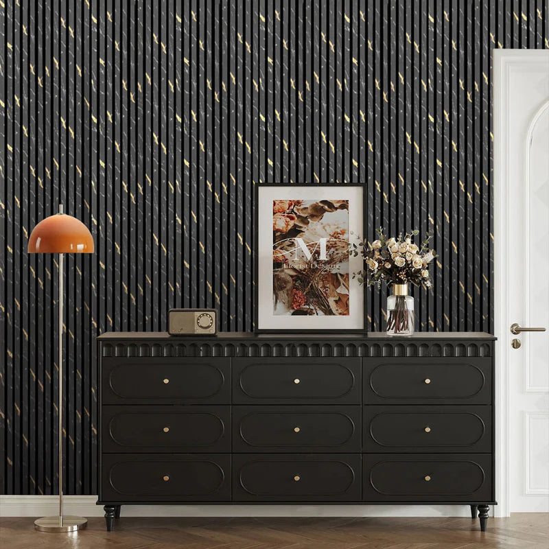 Acoustic Wall Panel 240x60cm - Black Marble