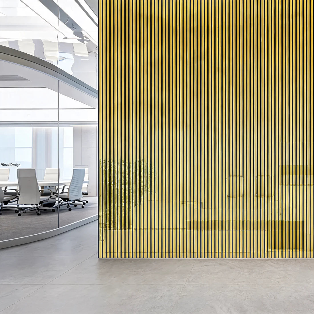 Acoustic Wall Panel 240x60cm - Shiny Gold 01G | Home Hub Direct