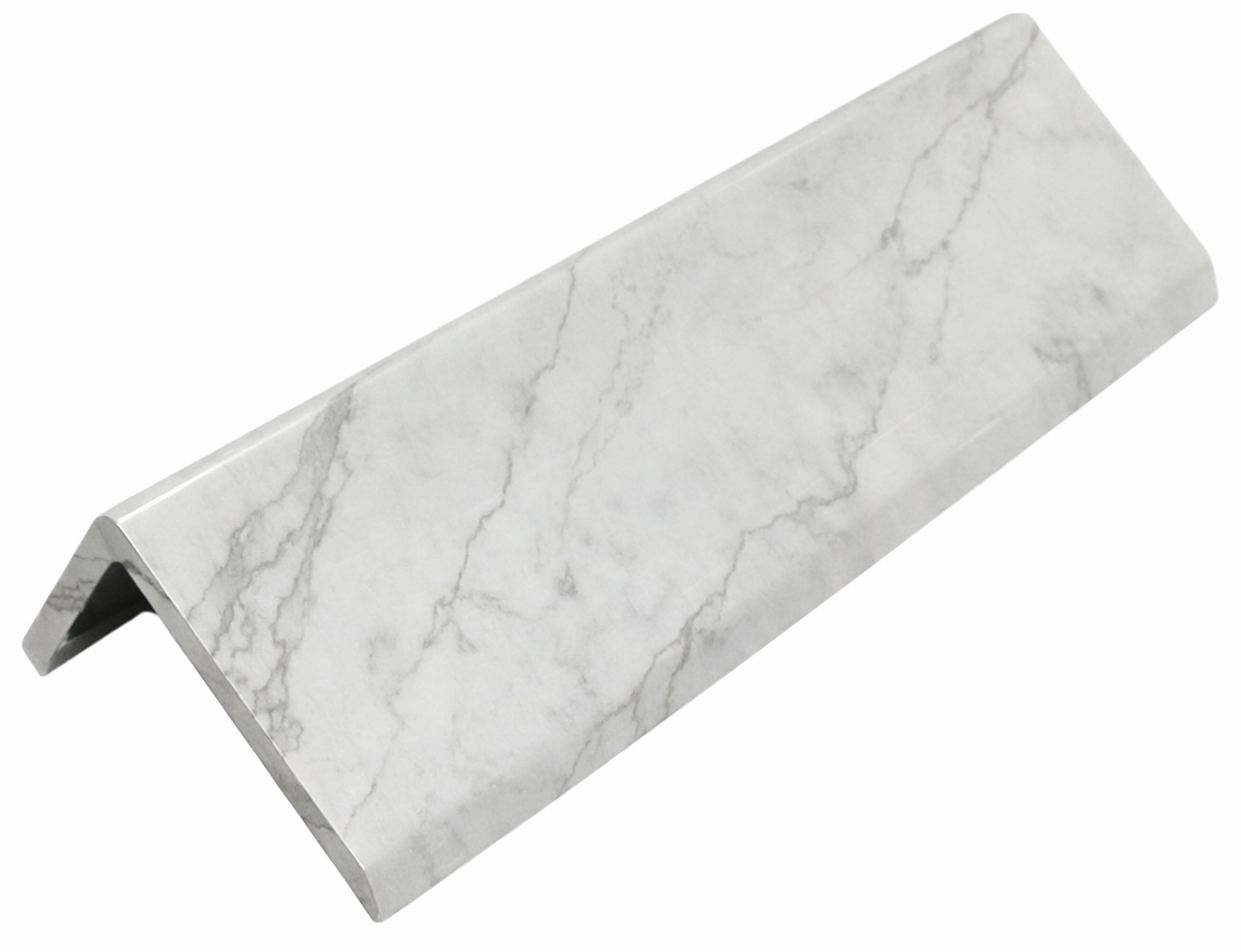 ACOUSTIC WALL PANEL END TRIM - WHITE MARBLE