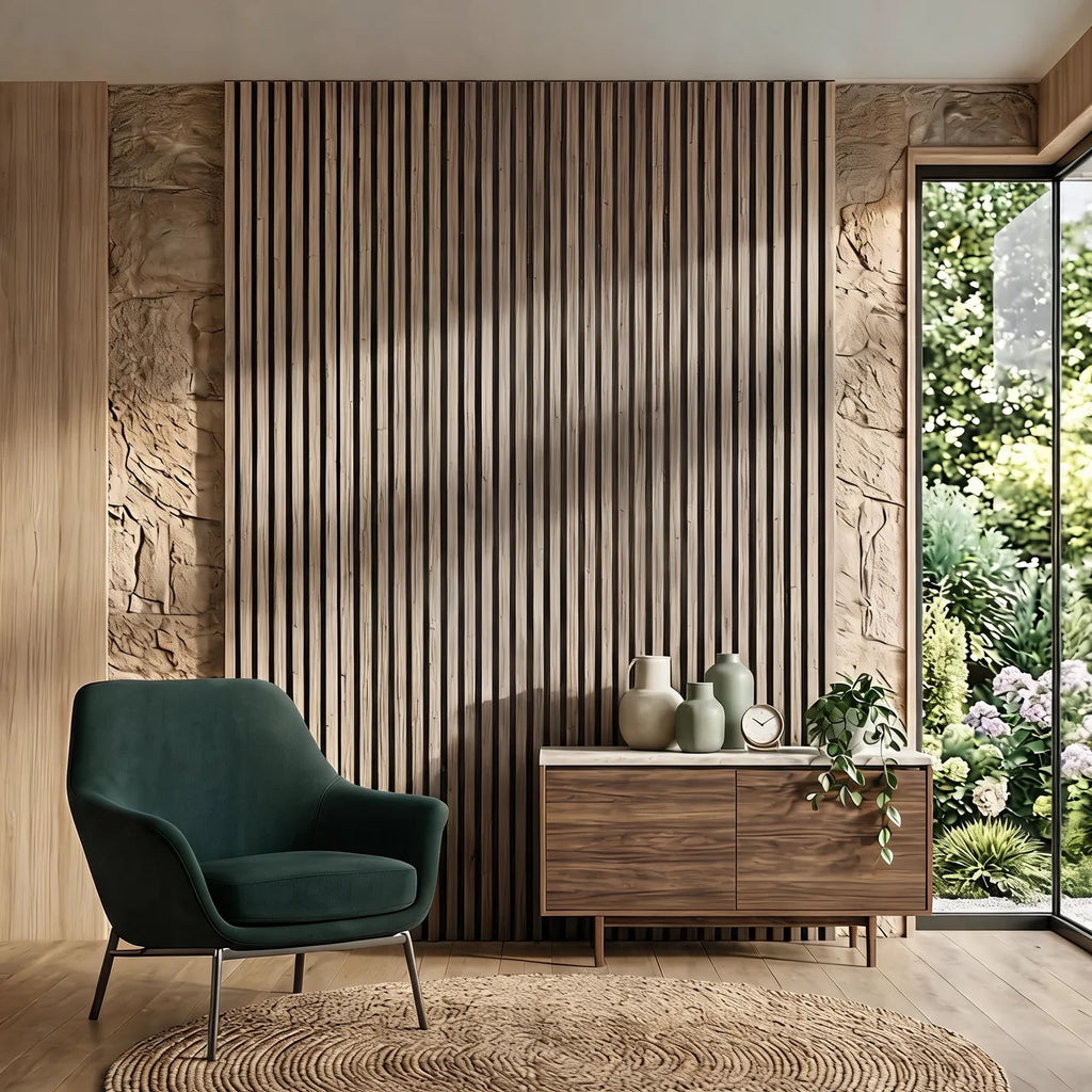 Acoustic Wall Panel 240x60cm - Dark Oak 01D