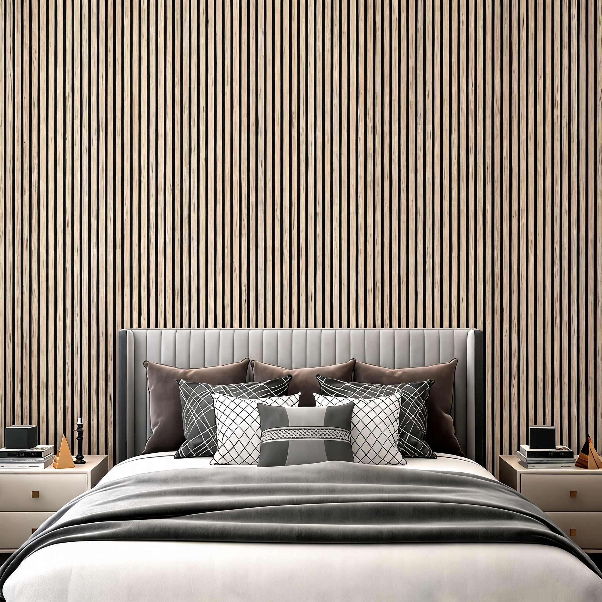 Acoustic Wall Panel 240x60cm - Dark Oak 01D