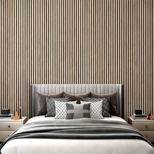 Acoustic Wall Panel 240x60cm - Dark Oak 01D | Home Hub Direct