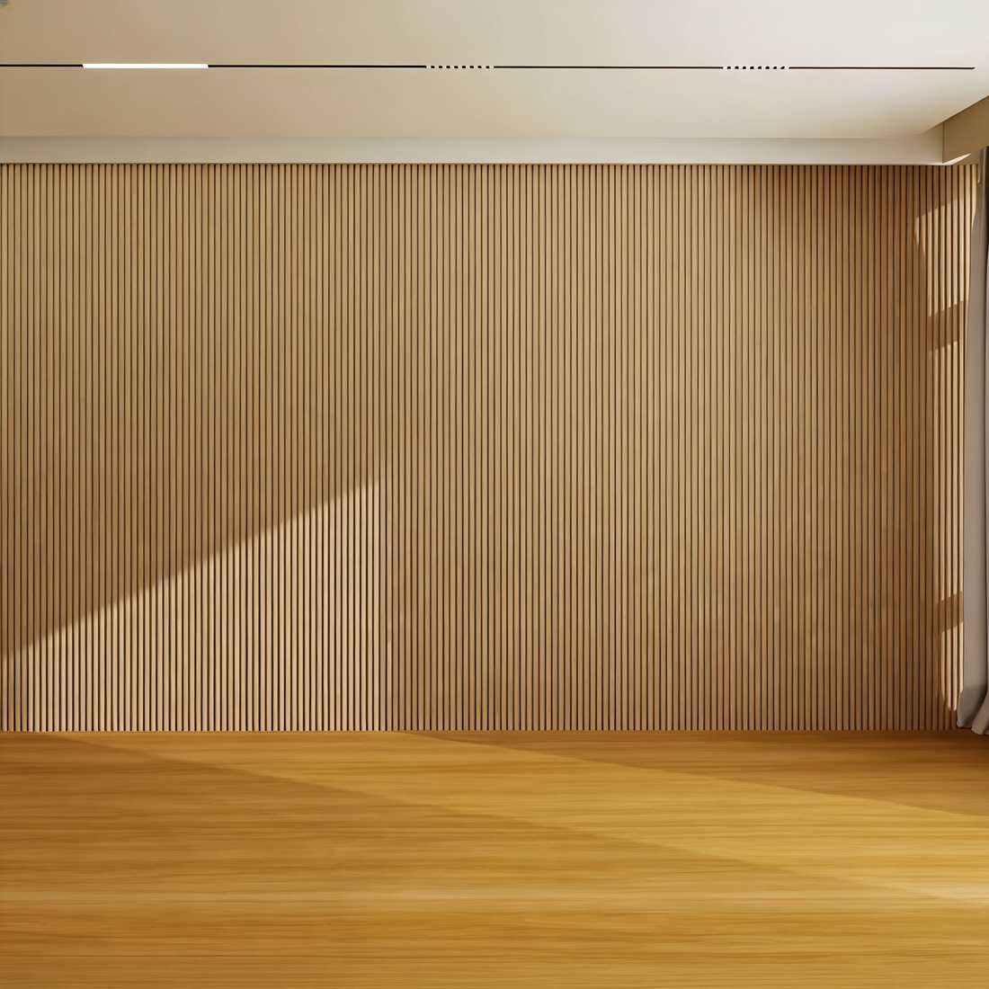 Fluted Wall Panel 240cm - Oak - Seamless