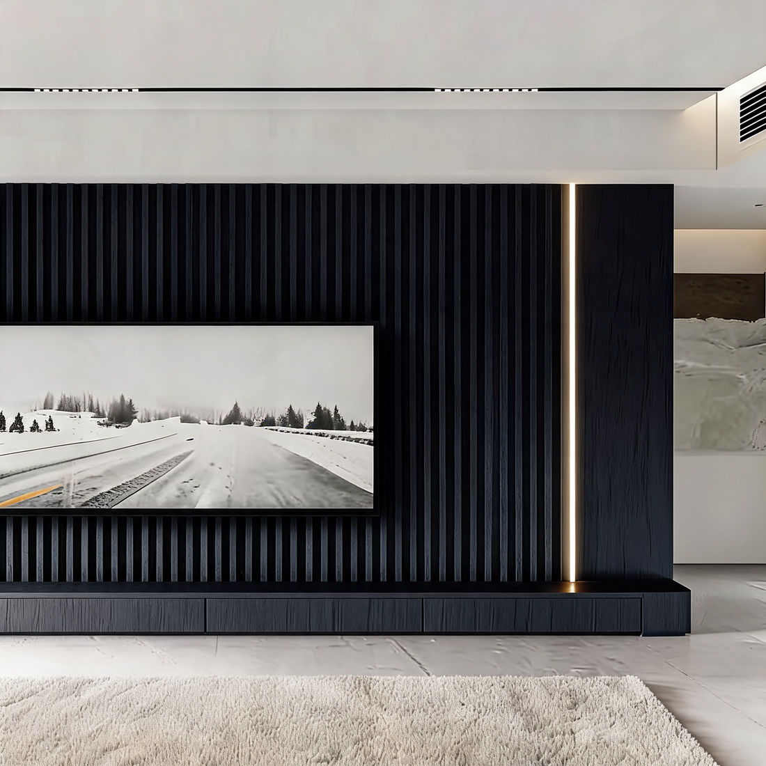 Wall Panel - Black - Seamless - 240cm