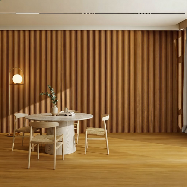 Fluted Wall Panel 240cm - Dark Oak - Seamless