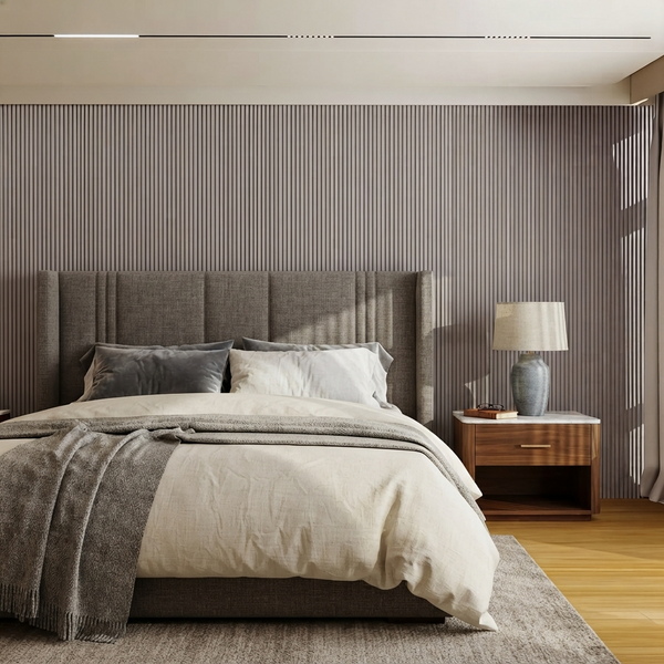 Fluted Wall Panel 240cm - MId Grey - Seamless