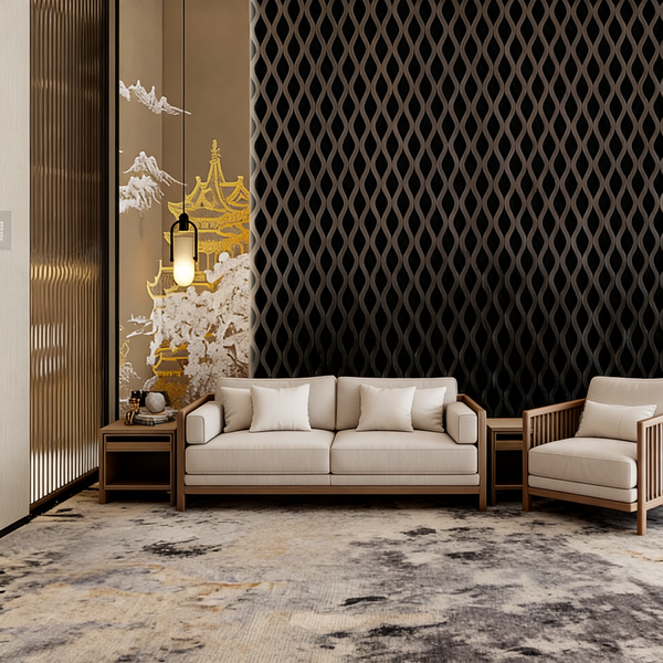 Wall Panel - Walnut Waves - Acoustic - 240cm