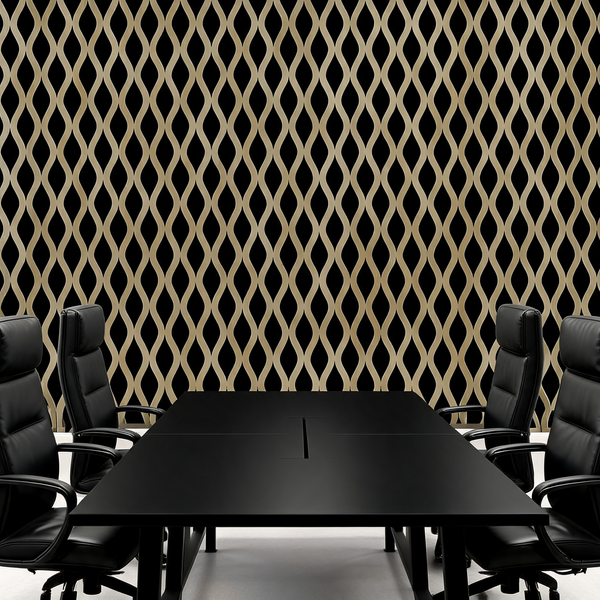Wall Panel - Dark Oak Waves - Acoustic - 240cm
