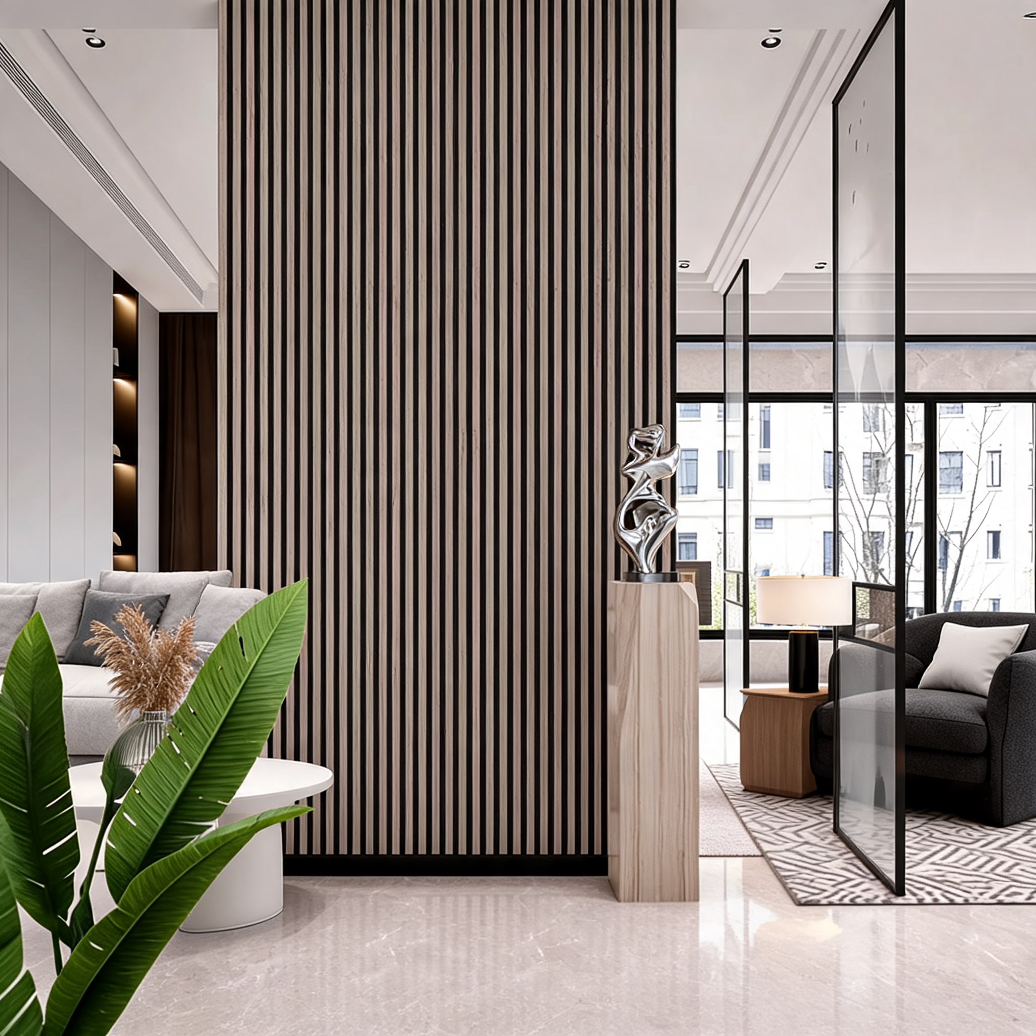 Acoustic Wall Panel - Grey Oak - Premium Three-Sided - 240cm