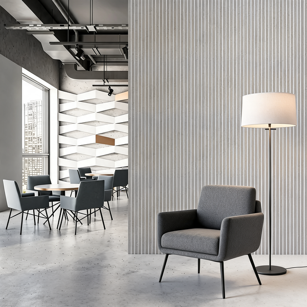 Acoustic Wall Panel - Concrete - Premium Three-Sided - 240cm