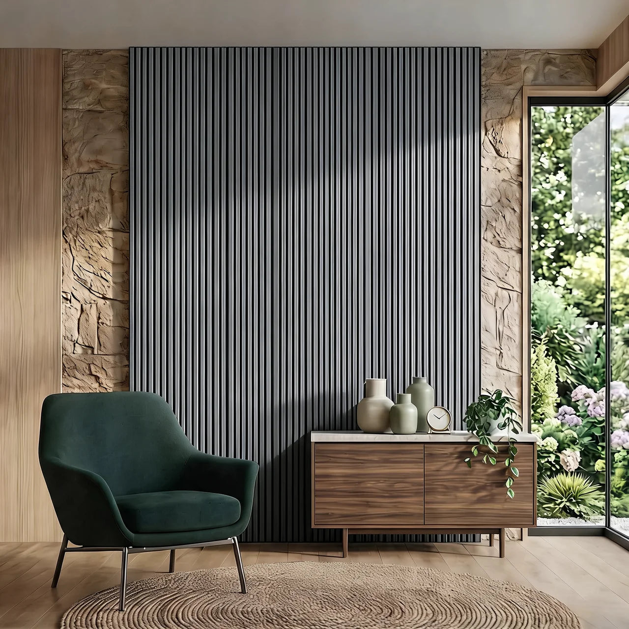 Acoustic Wall Panel 240x60cm - Metallic Light Grey 01WH