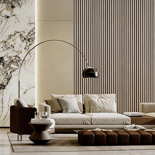 Acoustic Wall Panel 240x60cm - Natural Oak 01A | Home Hub Direct