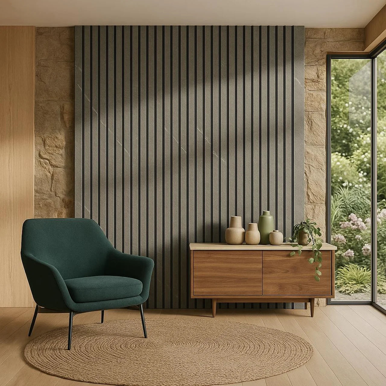 Acoustic Wall Panel 240x60cm - Grey Marble 01WO