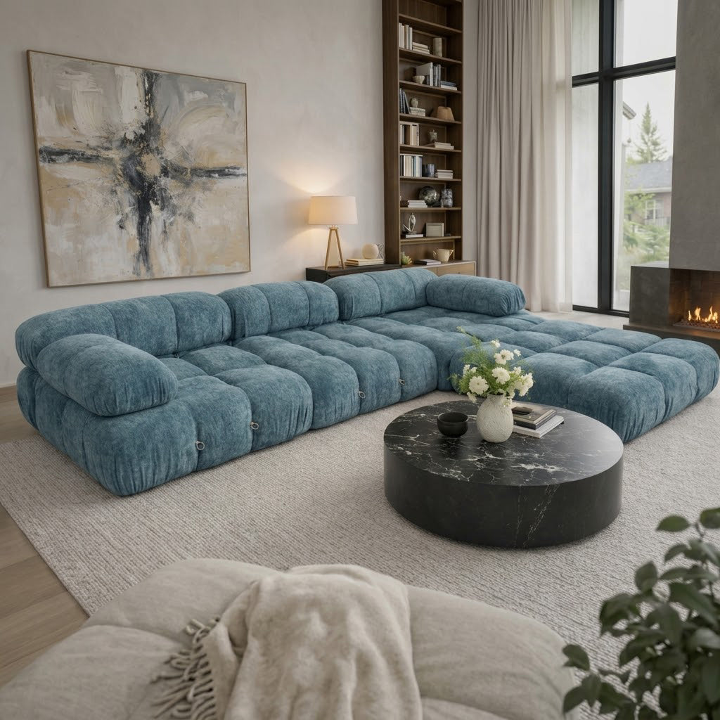 Milan Black Compression Sofa