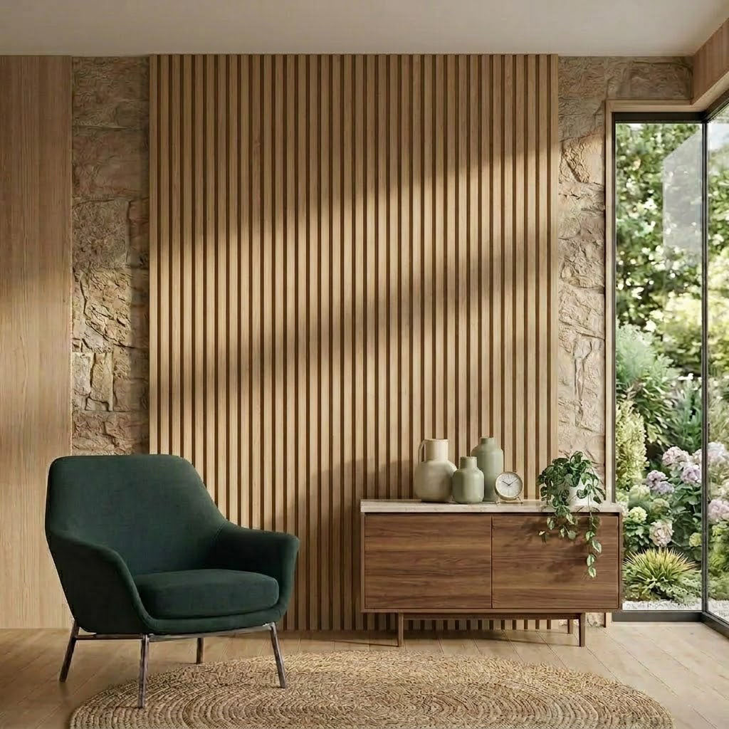 Acoustic Wall Panel 240x60cm - Light Oak