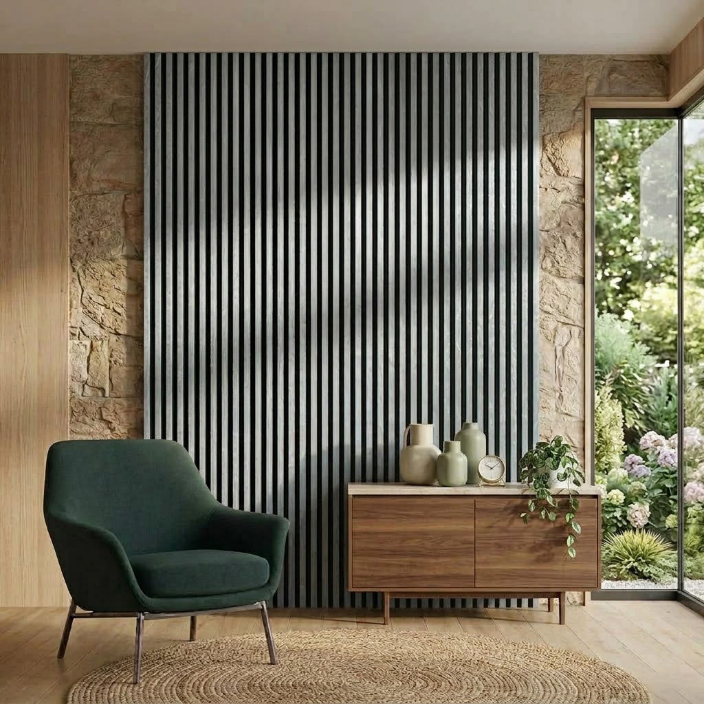 Acoustic Wall Panel 280x60cm - Grey Marble