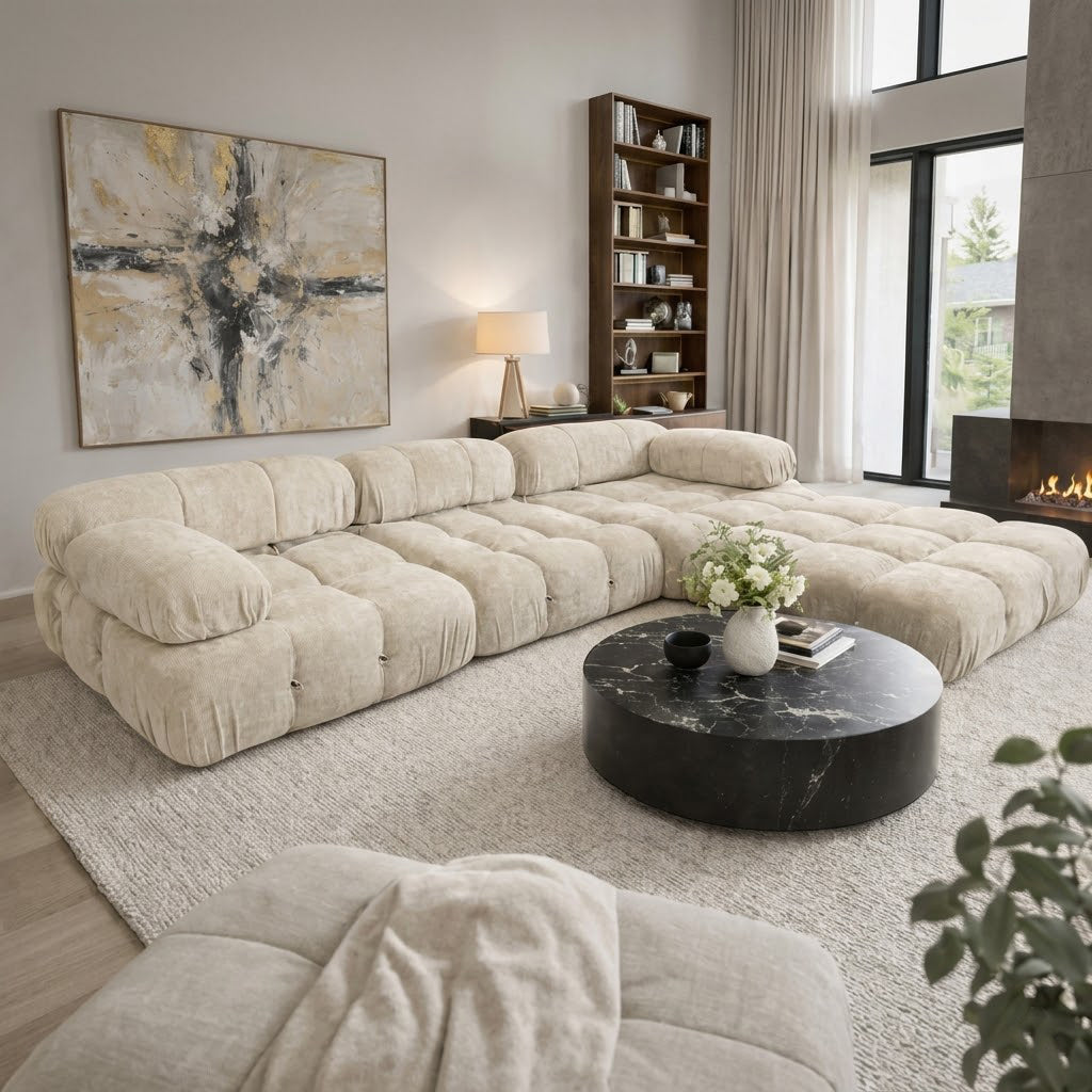 Milan Black Compression Sofa