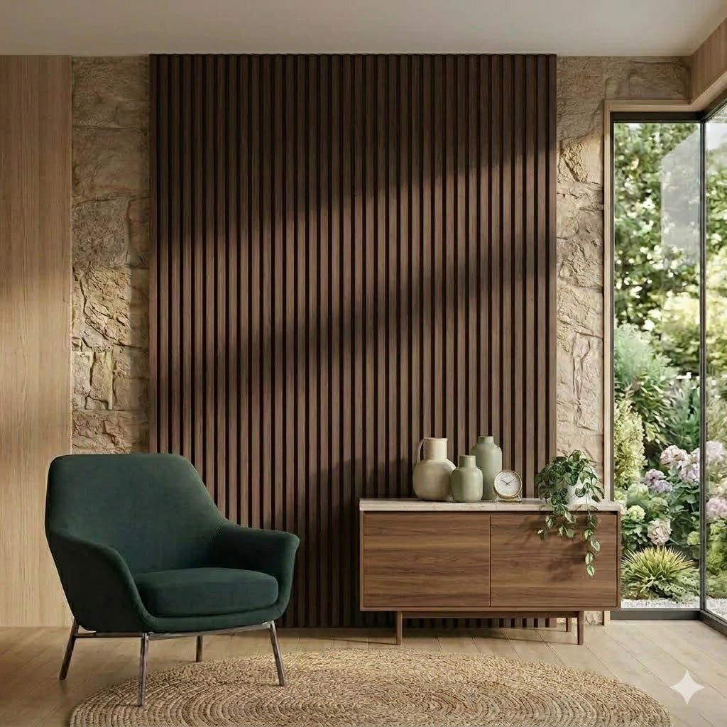 Acoustic Wall Panel 240x60cm - Smoked Oak