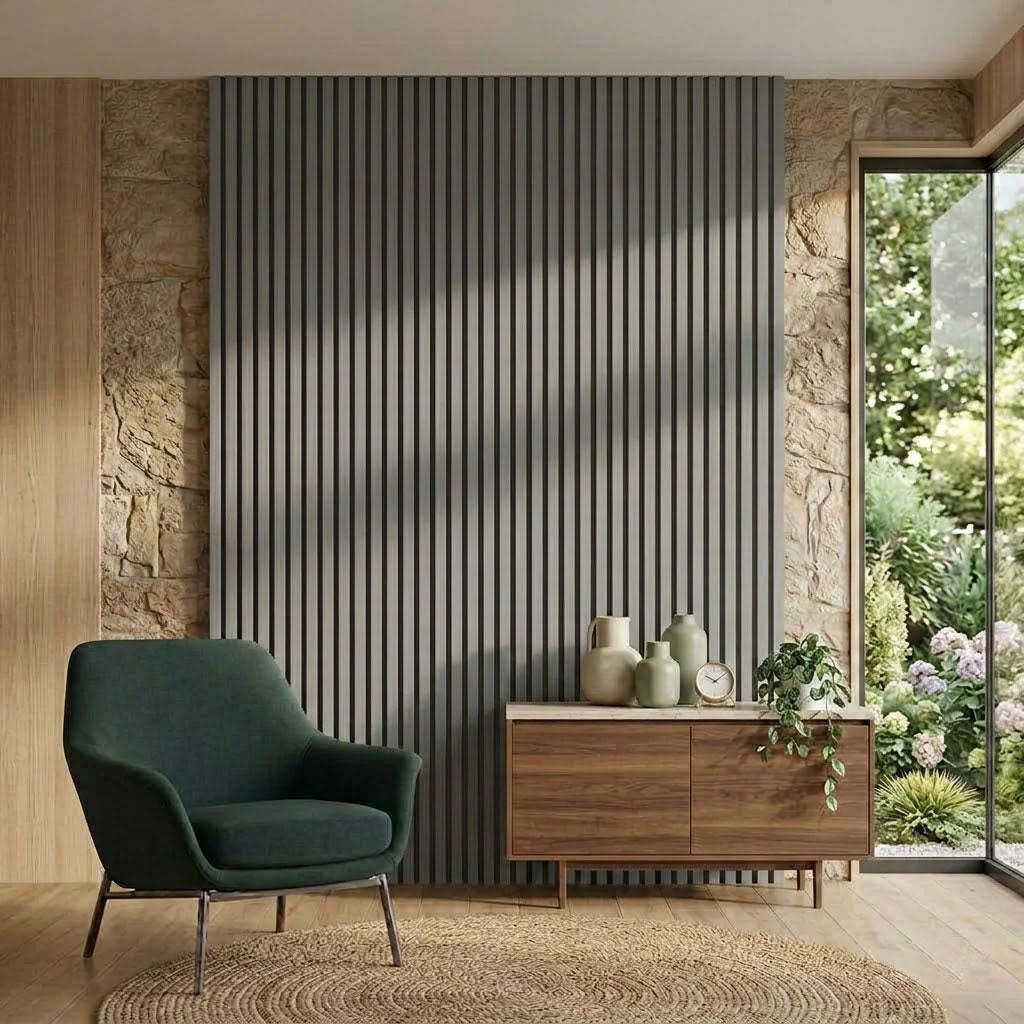 Acoustic Wall Panel 240x60cm - Light Grey